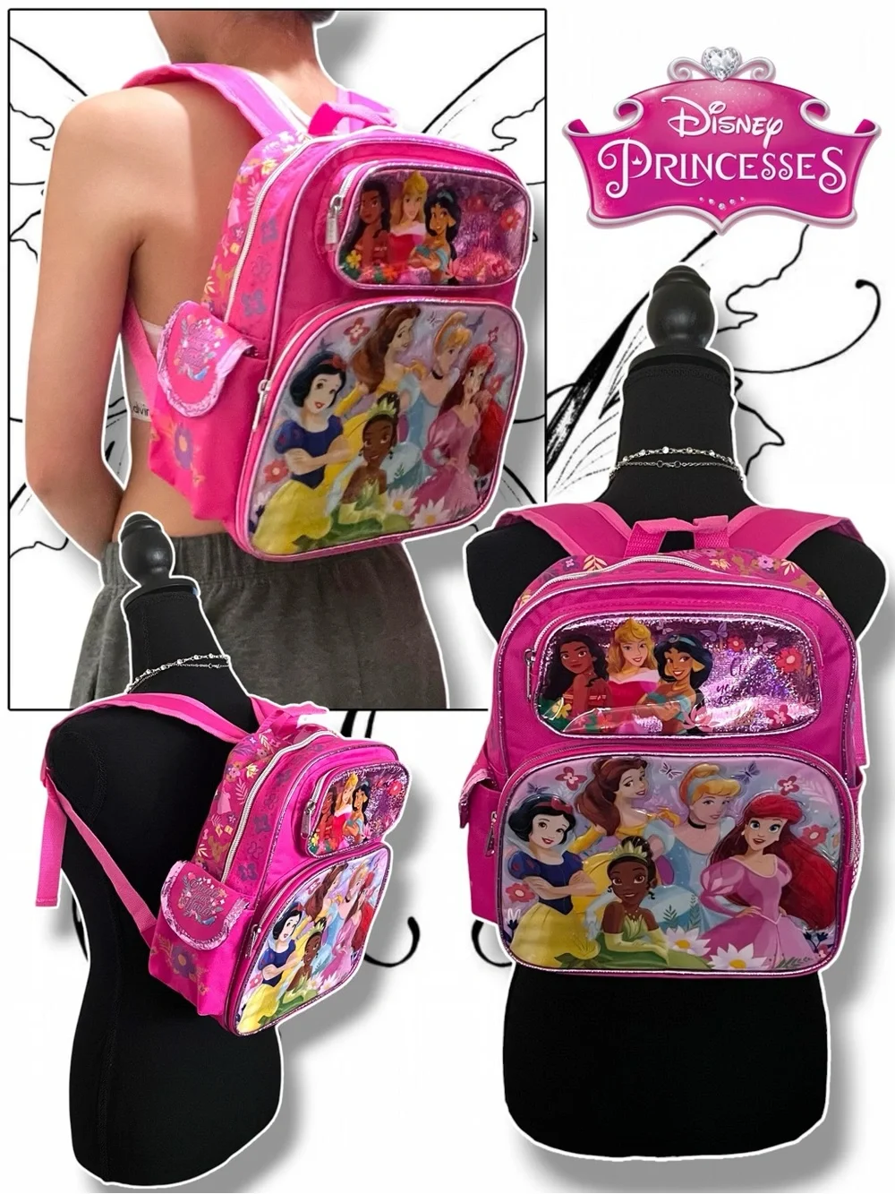 Disney Princesses Pink Kids Backpack